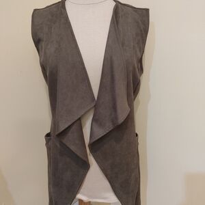 Artex Fashions Sleeveless Cardigan Sweater‎ olive green size Large